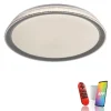 LED-Deckenleuchte, silber, dimmbar, App, Fernbedienung