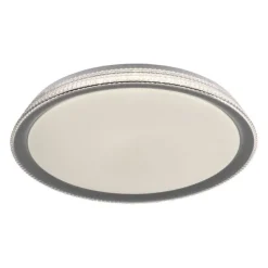 LED-Deckenleuchte, silber, dimmbar, App, Fernbedienung