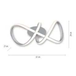 LED-Deckenleuchte, silber, dimmbar, IP20, Innenleuchte