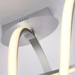 LED-Deckenleuchte, silber, dimmbar, IP20, Innenleuchte