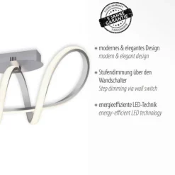LED-Deckenleuchte, silber, dimmbar, IP20, Innenleuchte