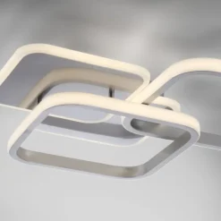 LED Deckenleuchte silber eckig schlicht warmweiß Licht