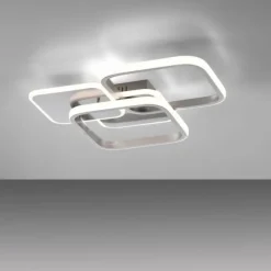 LED Deckenleuchte silber eckig schlicht warmweiß Licht