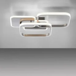 LED Deckenleuchte silber eckig schlicht warmweiß Licht