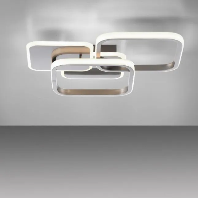 LED Deckenleuchte silber eckig schlicht warmweiß Licht