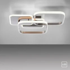 LED Deckenleuchte silber eckig schlicht warmweiß Licht