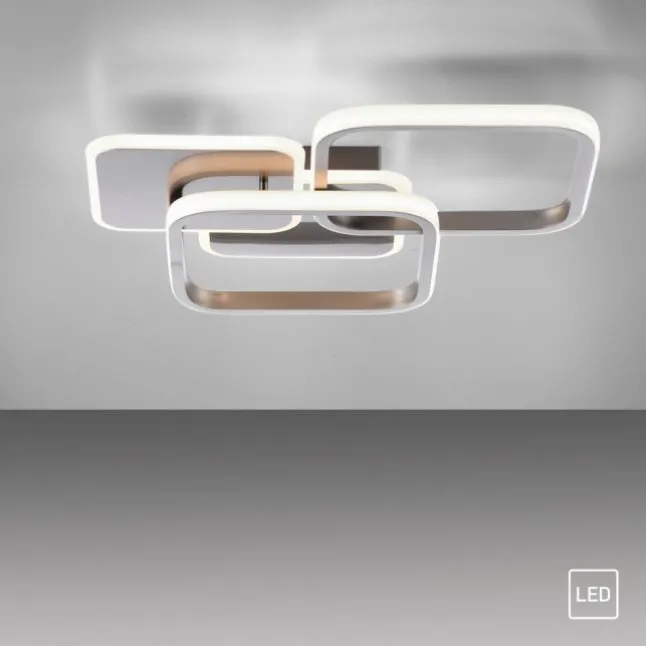 LED Deckenleuchte silber eckig schlicht warmweiß Licht