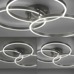 LED Deckenleuchte silberfarbig rund dimmbar CCT Memoryfunktion