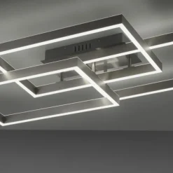 LED Deckenleuchte silberfarbig 82x50cm dimmbar CCT Memoryfunktion