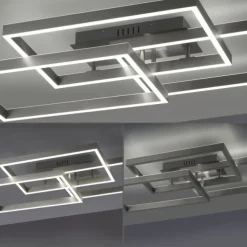 LED Deckenleuchte silberfarbig 82x50cm dimmbar CCT Memoryfunktion