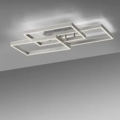 LED Deckenleuchte silberfarbig 82x50cm dimmbar CCT Memoryfunktion