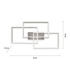 LED Deckenleuchte silberfarbig 82x50cm dimmbar CCT Memoryfunktion