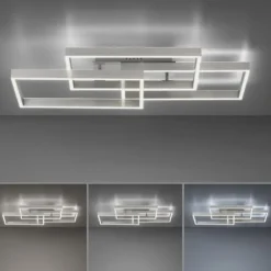 LED Deckenleuchte silberfarbig 82x50cm dimmbar CCT Memoryfunktion