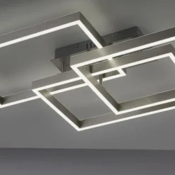 LED Deckenleuchte silberfarbig 82x50cm dimmbar CCT Memoryfunktion