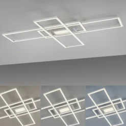 LED Deckenleuchte silberfarbig flach dimmbar Fernbedienung CCT