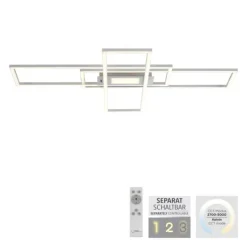 LED Deckenleuchte silberfarbig flach dimmbar Fernbedienung CCT