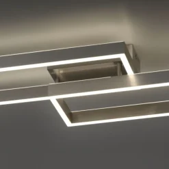 LED Deckenleuchte silberfarbig rechteckig dimmbar CCT Memoryfunktion