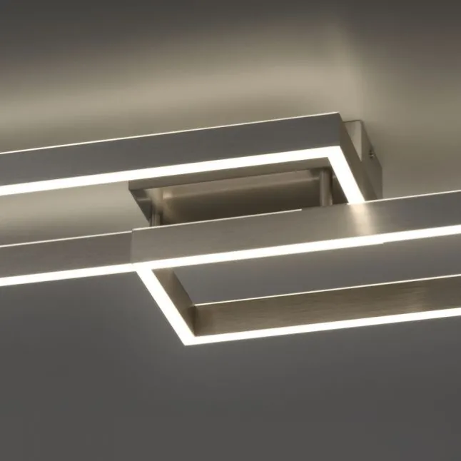 LED Deckenleuchte silberfarbig rechteckig dimmbar CCT Memoryfunktion