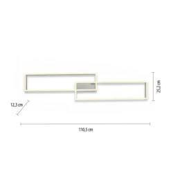 LED Deckenleuchte silberfarbig rechteckig dimmbar CCT Memoryfunktion