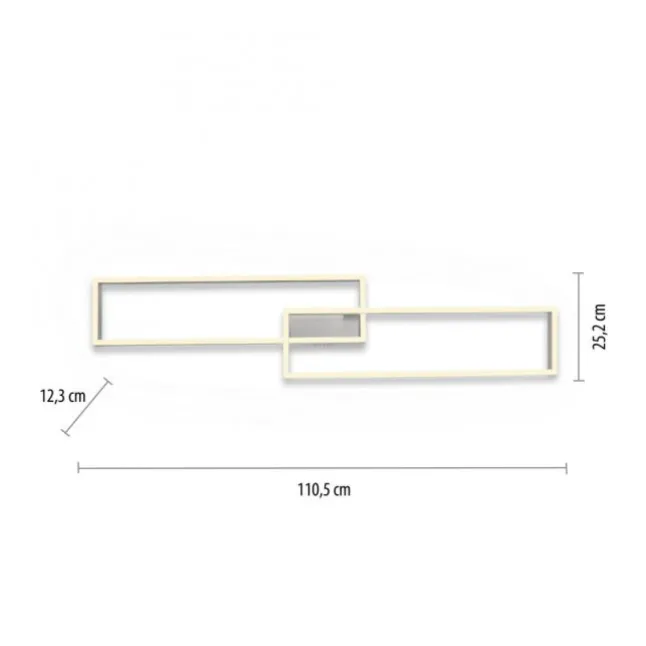 LED Deckenleuchte silberfarbig rechteckig dimmbar CCT Memoryfunktion