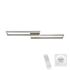 LED Deckenleuchte silberfarbig rechteckig dimmbar CCT Memoryfunktion