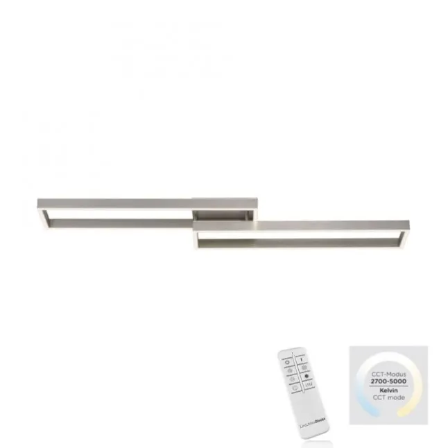 LED Deckenleuchte silberfarbig rechteckig dimmbar CCT Memoryfunktion