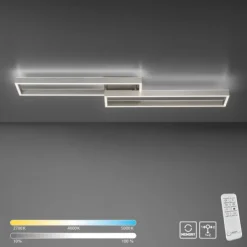 LED Deckenleuchte silberfarbig rechteckig dimmbar CCT Memoryfunktion