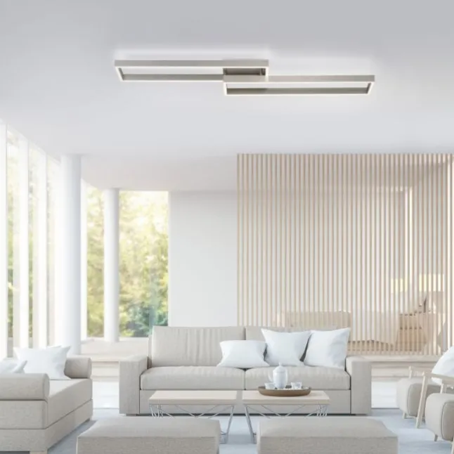 LED Deckenleuchte silberfarbig rechteckig dimmbar CCT Memoryfunktion