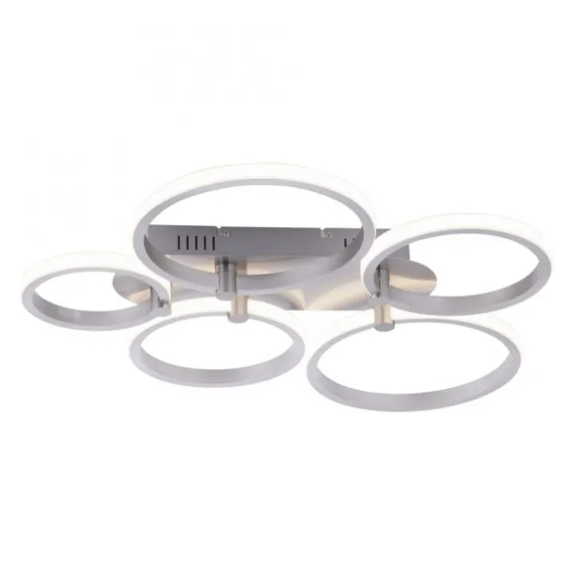 LED Deckenleuchte silber 5-flammig, modern, Ring, futuristisch