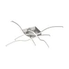 LED Deckenleuchte silber, 4 Leuchtarme, geschwungene Rautenform, warmweiß