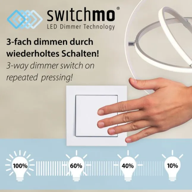 LED Deckenleuchte, silber, rund, dimmbar, warmweiß, 3000K
