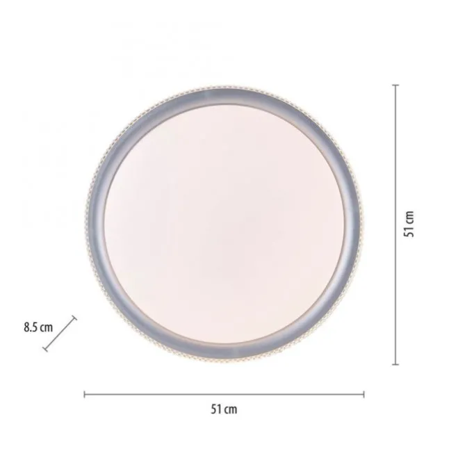 LED Deckenleuchte, silber, rund, dimmbar, warmweiß, 3000K