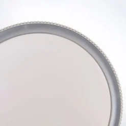 LED Deckenleuchte, silber, rund, dimmbar, warmweiß, 3000K