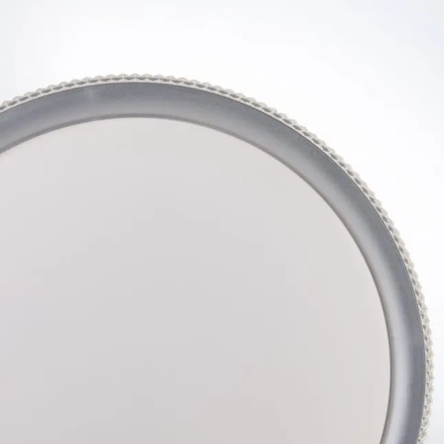 LED Deckenleuchte, silber, rund, dimmbar, warmweiß, 3000K