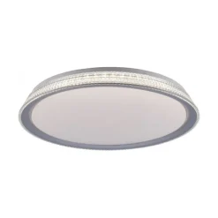 LED Deckenleuchte, silber, rund, dimmbar, warmweiß, 3000K