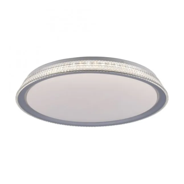 LED Deckenleuchte, silber, rund, dimmbar, warmweiß, 3000K