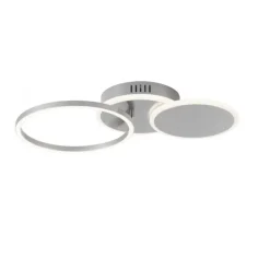 LED Deckenleuchte silber rund schlicht warmweiß Licht