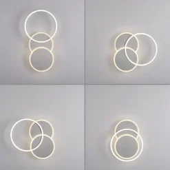 LED Deckenleuchte silber rund schlicht warmweiß Licht