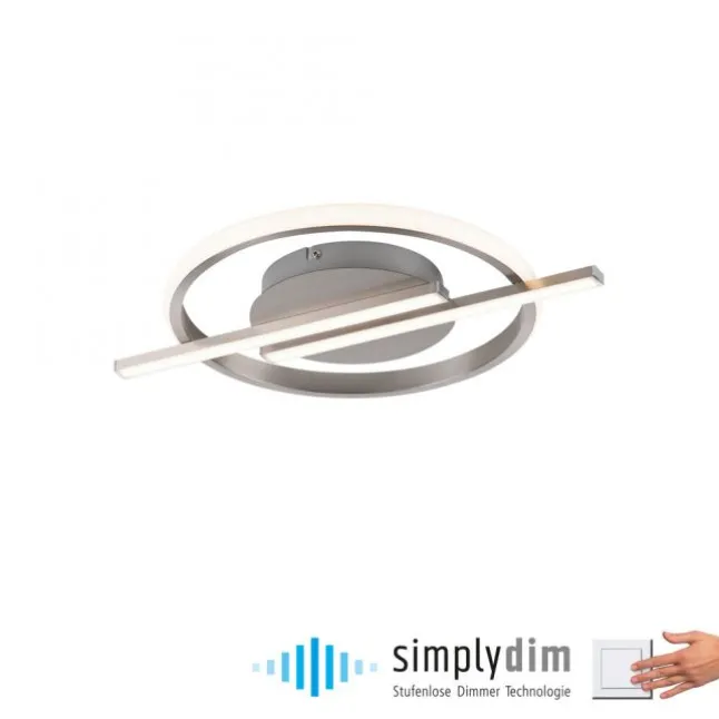 LED Deckenleuchte silber Simply Dimm Technik Memoryfunktion