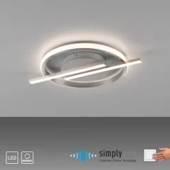LED Deckenleuchte silber Simply Dimm Technik Memoryfunktion
