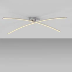 LED Deckenleuchte SIMON, silber, länglich, warmweiß, Leuchtenarm drehbar