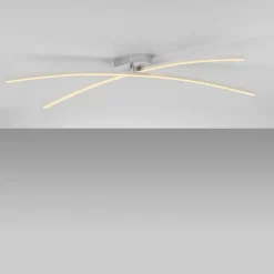 LED Deckenleuchte SIMON, silber, länglich, warmweiß, Leuchtenarm drehbar