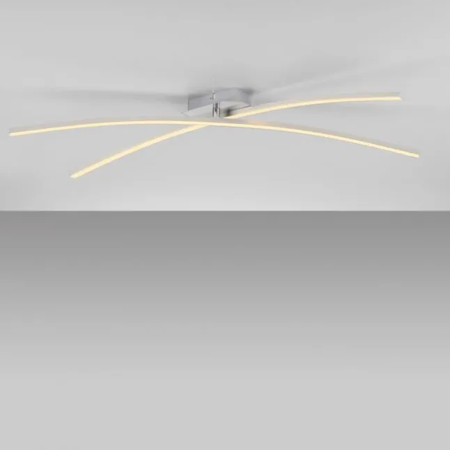 LED Deckenleuchte SIMON, silber, länglich, warmweiß, Leuchtenarm drehbar