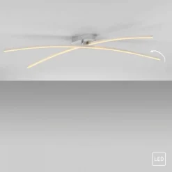 LED Deckenleuchte SIMON, silber, länglich, warmweiß, Leuchtenarm drehbar