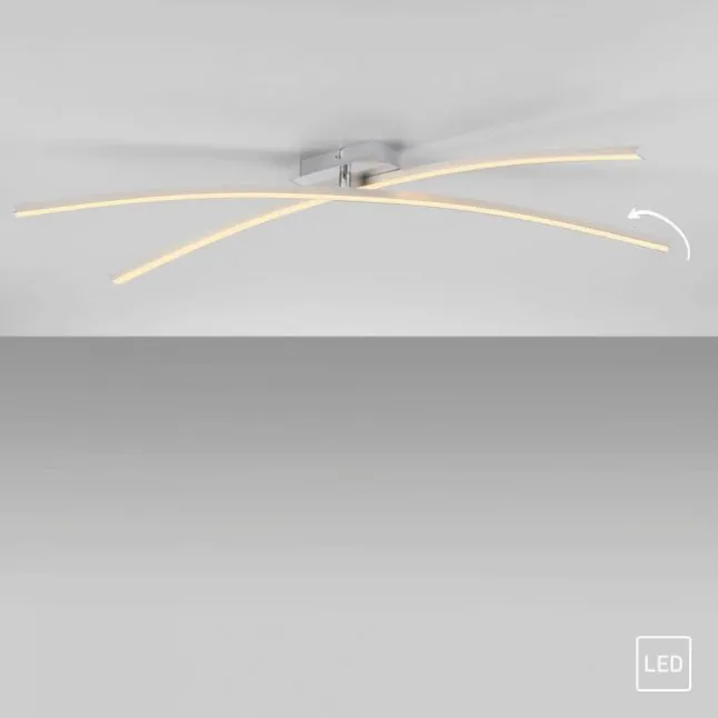 LED Deckenleuchte SIMON, silber, länglich, warmweiß, Leuchtenarm drehbar