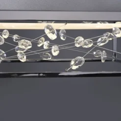 LED Deckenleuchte SKINA, chrom, quadratisch dimmbar, Funk-Fernbedienung