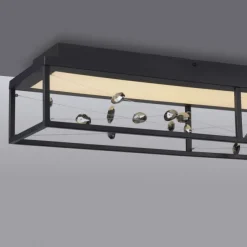 LED Deckenleuchte SKINA, schwarz, dimmbar, Funk-Fernbedienung,, Memoryfunktion