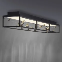 LED Deckenleuchte SKINA, schwarz, dimmbar, Funk-Fernbedienung,, Memoryfunktion