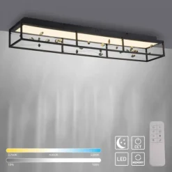 LED Deckenleuchte SKINA, schwarz, dimmbar, Funk-Fernbedienung,, Memoryfunktion