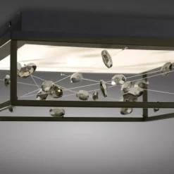 LED Deckenleuchte SKINA, schwarz, quadratisch, dimmbar, Funk-Fernbedienung, Memory